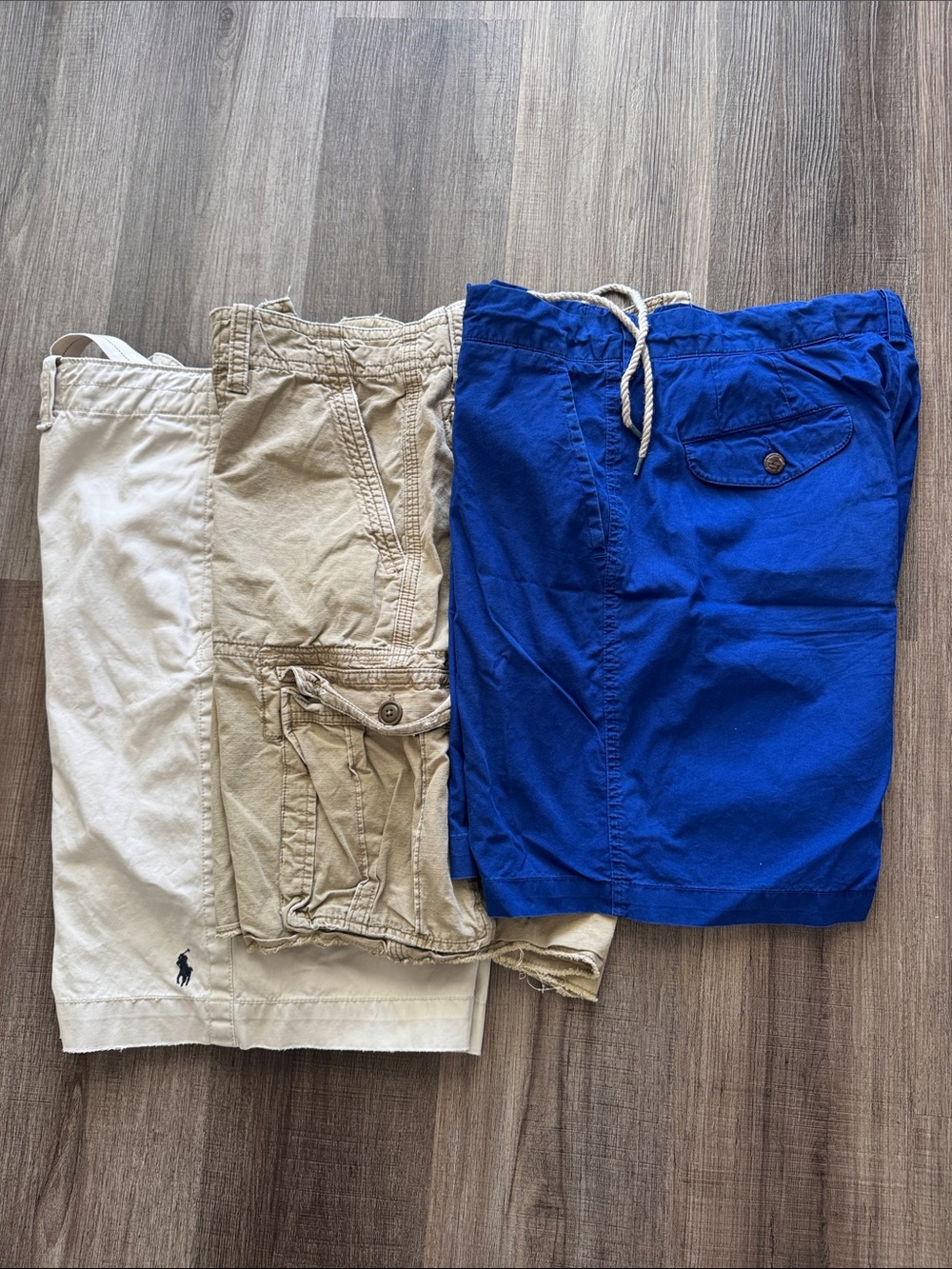 Ralph Lauren Khaki, Beige & Royal Blue Shorts Trio Size 36.